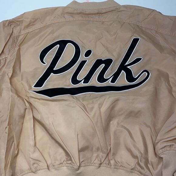 Victoria Secret Pink Jacket women’s girls overside Beige  New - Picture 5 of 9